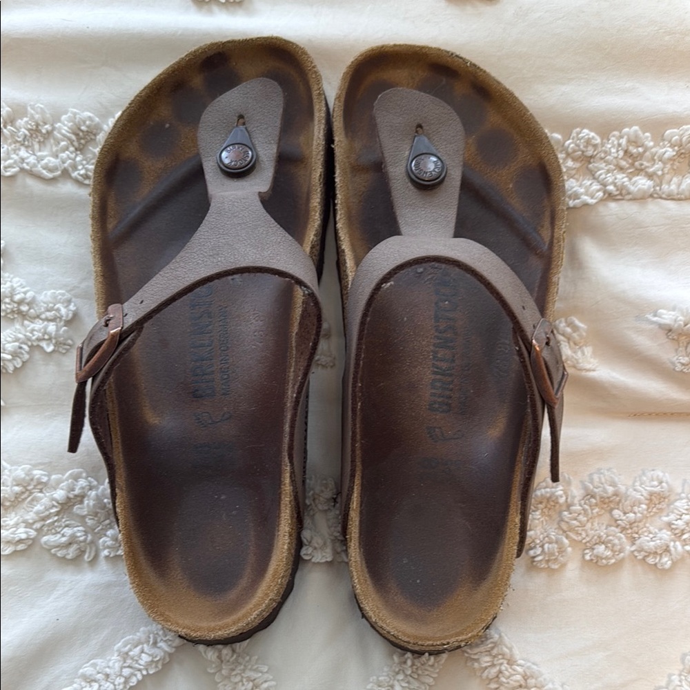 Birkenstock Brown Sandals with Two-Strap Design